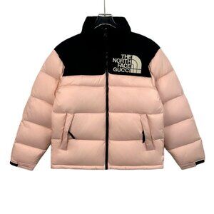 The North Face X Gucci Pink & Black Puffer Jacket Womens